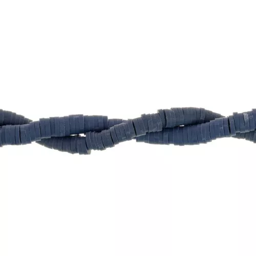 Perle rondelle in pasta polimerica Heishi 5x1 mm blu navy x39 cm