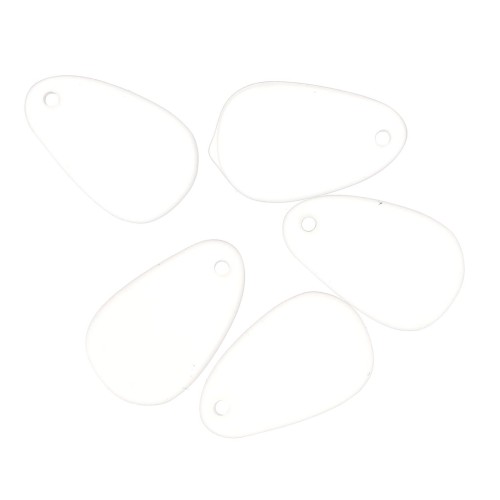 Goccia in resina effetto vetro smerigliato 15x24.5 mm - Trasparente x1