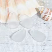 Goccia in resina effetto vetro smerigliato 15x24.5 mm - Trasparente x1