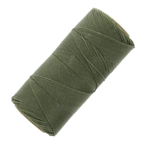 Bobina di filo cerato Linhasita per micro macramè 0,75 mm - Verde militare (90) x228m