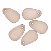 Goccia in resina effetto vetro smerigliato 15x24.5 mm - Marrone trasparente x1