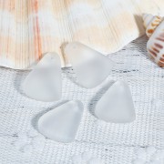 Goccia in resina effetto vetro smerigliato 15x20 mm - Trasparente x1