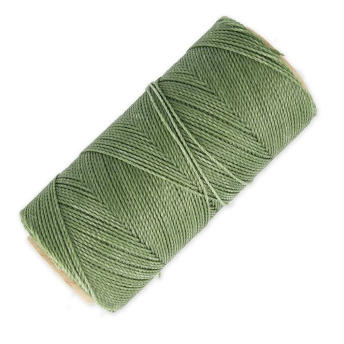 Bobina di filo cerato Linhasita per micro macramè 0,5 mm - Verde militare (90) x335m