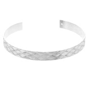Bracciale in ottone effetto intrecciato 1 foro 7x159 mm - Rodiato x1|raw }}