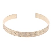 Bracciale in ottone effetto intrecciato 1 foro 7x159 mm - oro rosa x1|raw }}