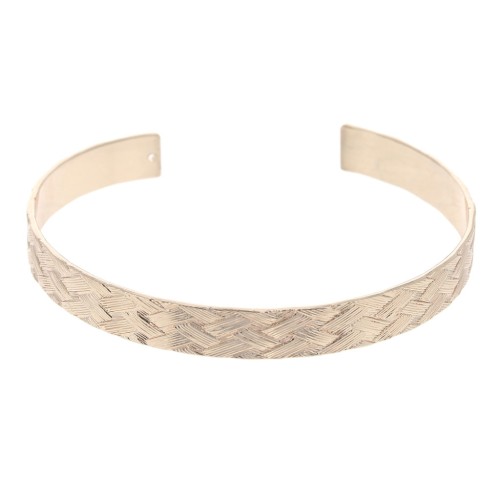 Bracciale in ottone effetto intrecciato 1 foro 7x159 mm - oro rosa x1