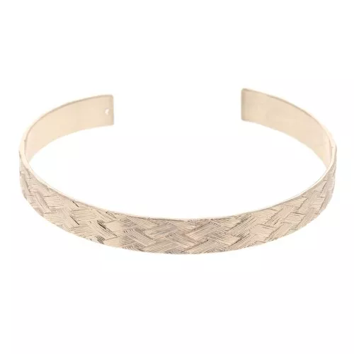 Bracciale in ottone effetto intrecciato 1 foro 7x159 mm - oro rosa x1