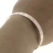 Bracciale in ottone effetto intrecciato 1 foro 7x159 mm - oro rosa x1