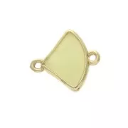 Distanziatore 2 anellini triangolo in vetro sfaccettato 15x12 mm Dorato/Giallo mat