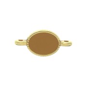 Distanziatore 2 anellini ovale in zamac e resina epossidica 16x8 mm Dorato/Ocra