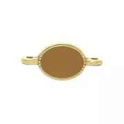 Distanziatore 2 anellini ovale in zamac e resina epossidica 16x8 mm Dorato/Ocra