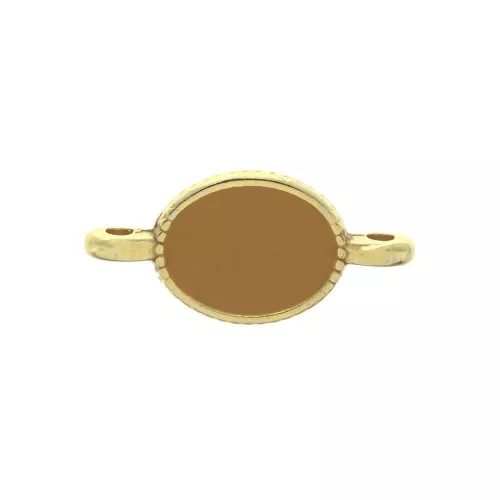 Distanziatore 2 anellini ovale in zamac e resina epossidica 16x8 mm Dorato/Ocra