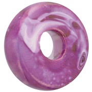 Perla rotonda in ceramica Heishi 15 mm Viola marmorizzato x1