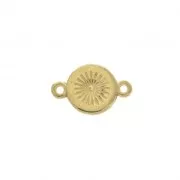 Distanziatore 2 anellini ovale in zamac e resina epossidica13x8 mm Dorato / Bordeaux x1