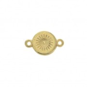 Distanziatore 2 anellini ovale in zamac e resina eposs. 13x8 mm Dorato/Avorio x1