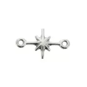 Distanziatore 2 anellini stella del Nord in zamac 18x10 mm - Placcatura argento x1