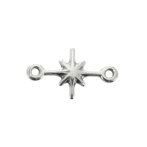 Distanziatore 2 anellini stella del Nord in zamac 18x10 mm - Placcatura argento x1
