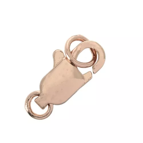 Chiusura a moschettone allungata con anelli chiusi 12 mm Oro rosa x1