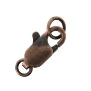 Chiusura a moschettone allungata con anelli chiusi 12 mm Rame invecchiato x1