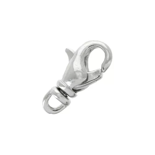 Chiusure moschettone con anellino girevole 12 mm Rodiato x1