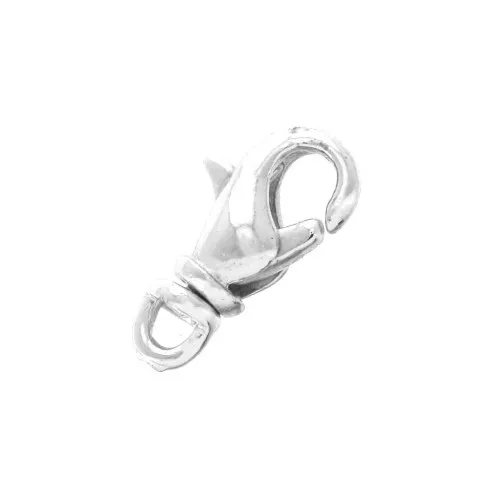 Chiusure moschettone con anellino girevole 12 mm Placcatura argento fino x1