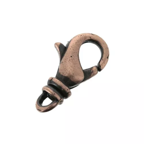 Chiusure moschettone con anellino girevole 14 mm Ramato antico x1