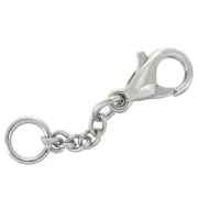 Chiusure moschettone 10 mm con catenina d'estensione e anello Rodiato x5