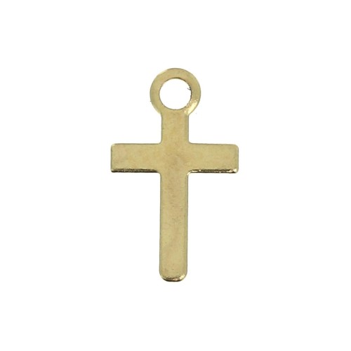 Ciondolo croce 10 mm per la creazione di bijoux - Dorato con oro fino x6