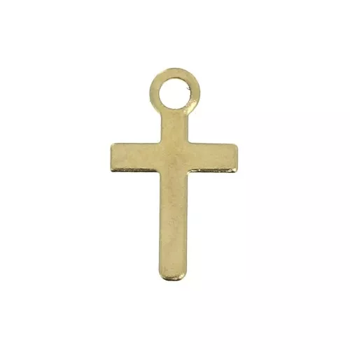 Ciondolo croce 10 mm per la creazione di bijoux - Dorato con oro fino x6