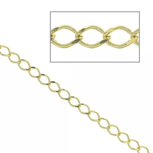Catena maglia rombo 3.1 mm Placcato Oro 3 microns x50 cm