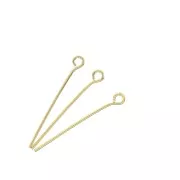 Chiodini con occhiello 25x0.70 mm - Dorato con oro fino x 25