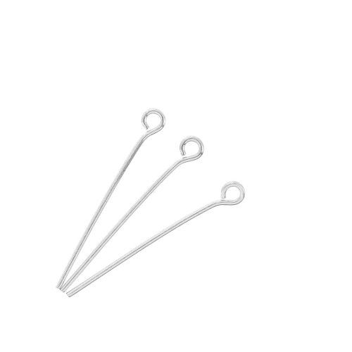 Chiodini con occhiello 25x0.70 mm - Placcatura argento fino x 25