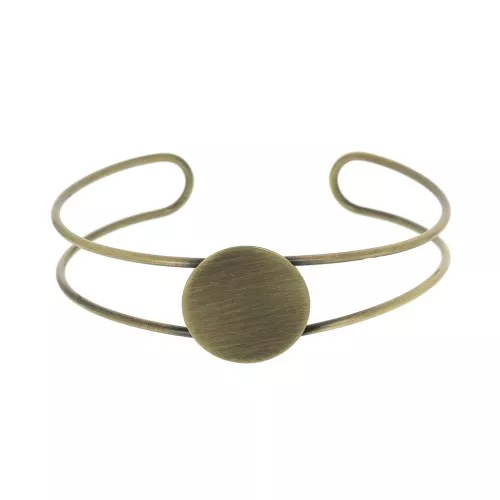 Bracciale castone in ottone per cabochon tondo 20mm  Bronzo x1