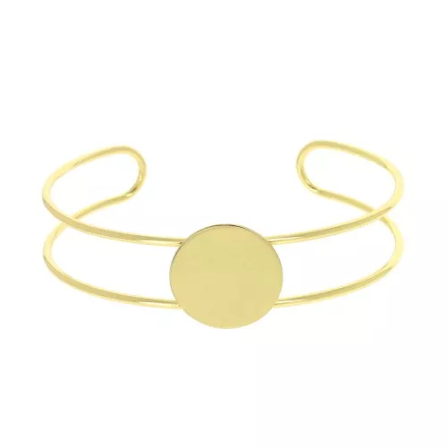 Bracciale in ottone per cabochon tondo 20mm Dorato con oro fino fx1