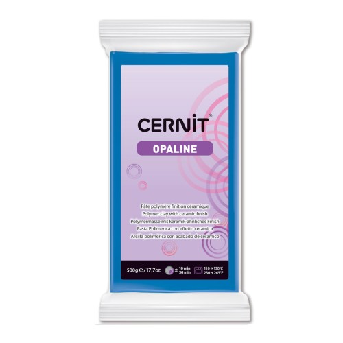 Pasta Cernit Opaline - effetto ceramica 500 gr Blu primario 261