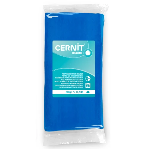 Pasta Cernit Opaline - effetto ceramica 500 gr Blu primario 261