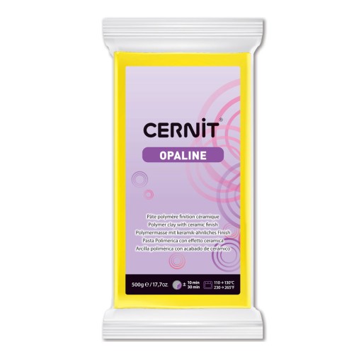 Pasta Cernit Opaline - effetto ceramica 500 gr Giallo primario 717