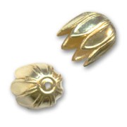 Copetta tulipano mm.  9 dorato con oro fino x1