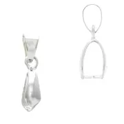 Ganci pendenti 20 mm per la creazione di bijoux - Placcatura argento fino x1