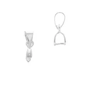 Ganci per pendenti 12 mm per la creazione di bijoux - Placcatura argento fino x5