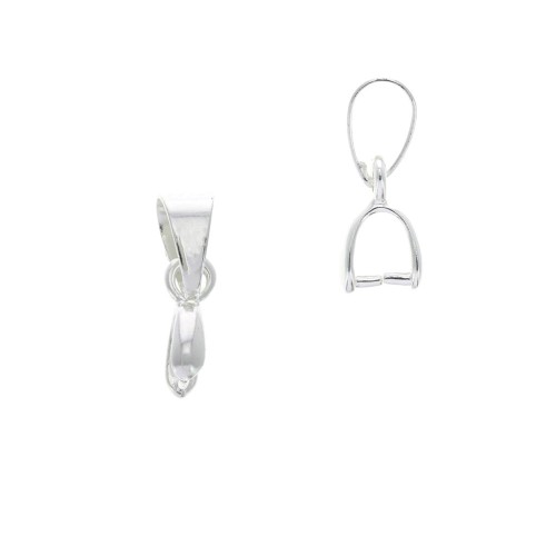 Ganci per pendenti 12 mm per la creazione di bijoux - Placcatura argento fino x5