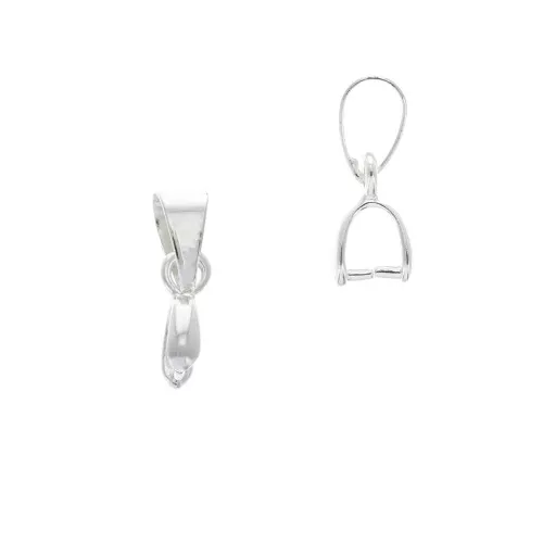 Ganci per pendenti 12 mm per la creazione di bijoux - Placcatura argento fino x5