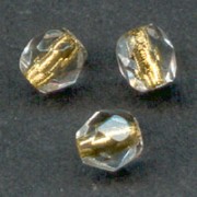 Sfaccettature di cristallo da 3 mm rivestite in oro x50