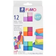 Assortiment de 12 couleurs de Pâte Fimo Soft Brillant