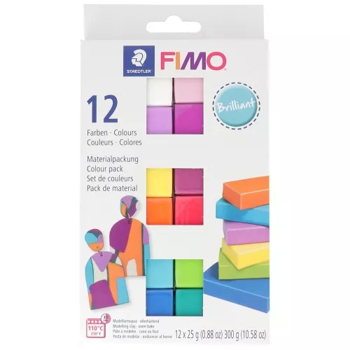 Set di 12 colori Pasta Fimo Soft Brillant