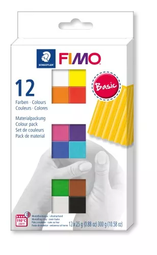 Set di 12 colori Pasta Fimo Soft Basic