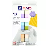 Assortiment de 12 couleurs de Pâte Fimo Soft Pastel