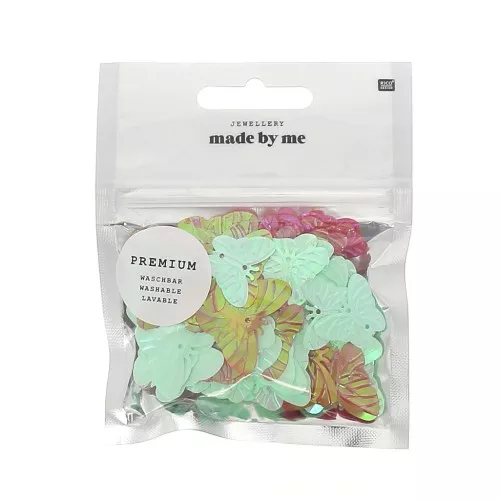Assortimento di distanziatori in plastica per la creazione di bijoux DIY - Verde/rosso