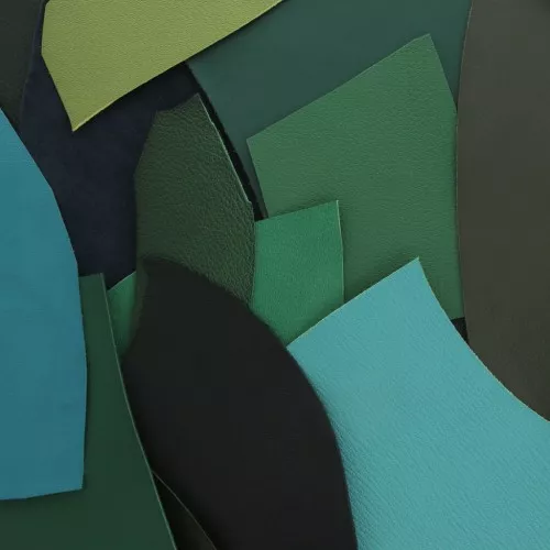 Pezzi di cuoio de luxe taglio e consistenze diversi - Verde x 200g