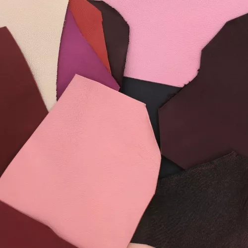 Pezzi di cuoio de luxe taglio e consistenze diversi - Rosa x 200g